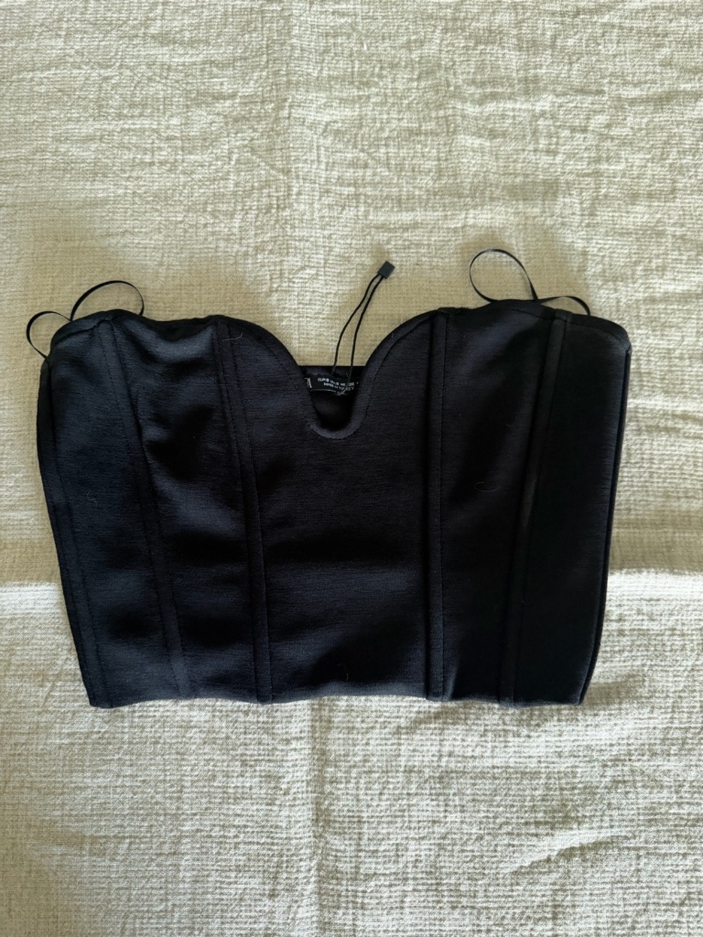 Zara Black Corset-Style Crop Top